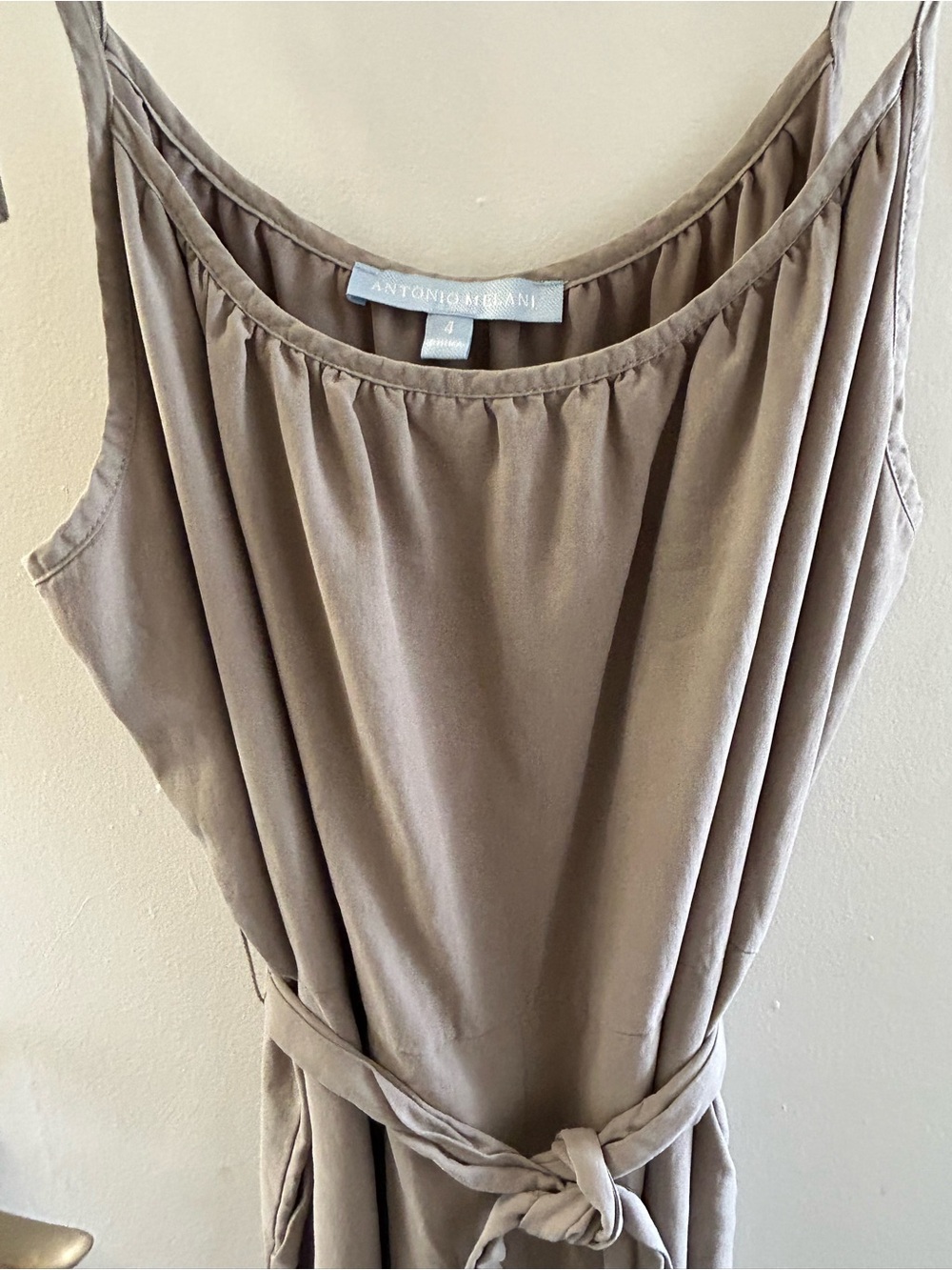 ANTONIO MELANI Taupe pantsuit with Waist Tie
